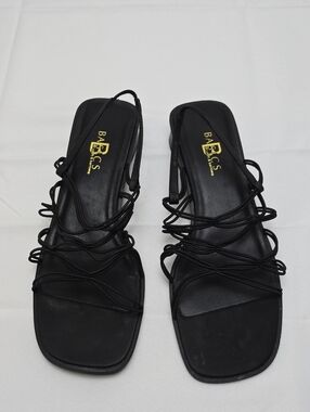 Basics by Croft & Barrow Black Strappy Sandals Women’s 9 Cancun Low Block Heel